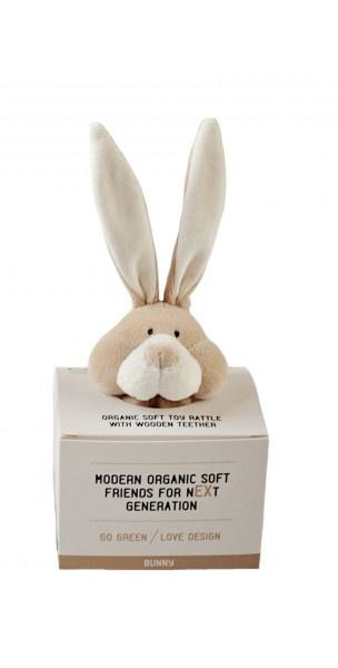 Іграшка-прорізувач Wooly organic Зайчик (00204) - Pampik