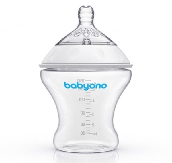 Пляшка для годування BabyOno Natural Nursing, повільний потік, 180 мл (1450) - Pampik - 3