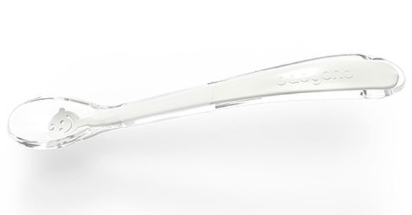 Ложка силиконовая BabyOno Baby Smile, белый (1460) - Pampik