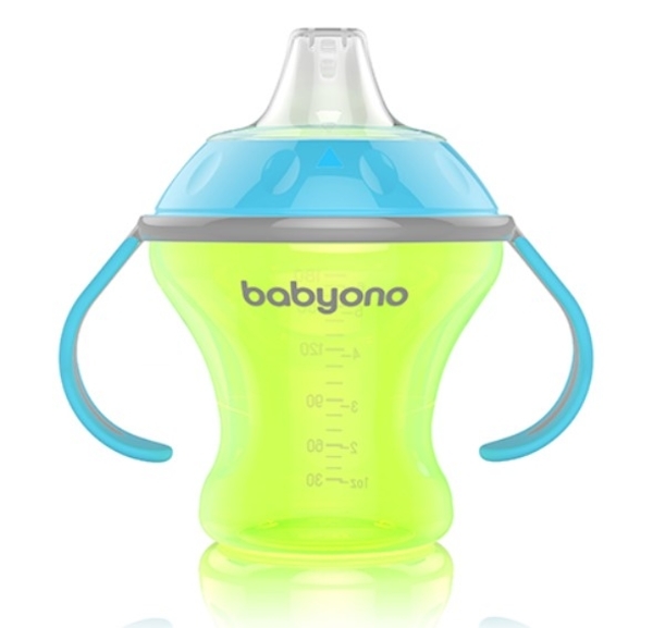 Чашка-непроливайка BabyOno Natural Nursing з м'яким носиком, 180 мл, зелений (1456) - Pampik - 2
