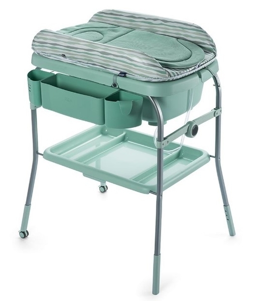 Пеленальный столик Chicco Cuddle&Bubble с ванночкой, зеленый (79348.33) - Pampik