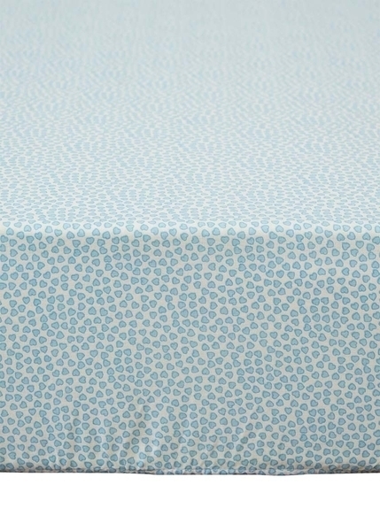 Простирадло на резинці Coo Coo Блакитні сердечка, екокотон, 120х60 см, блакитний (Соо56) - Pampik - 4