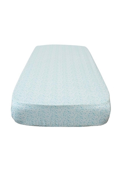 Простирадло на резинці Coo Coo Бірюзові квіти, еко-котон, 90х60 см - Pampik - 3