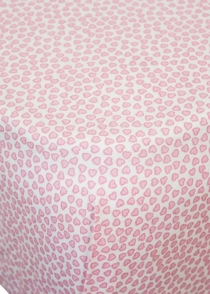 Простирадло на резинці Coo Coo Рожеві сердечка, екокотон, 90х60 см, рожевий (Соо55) - Pampik - 3