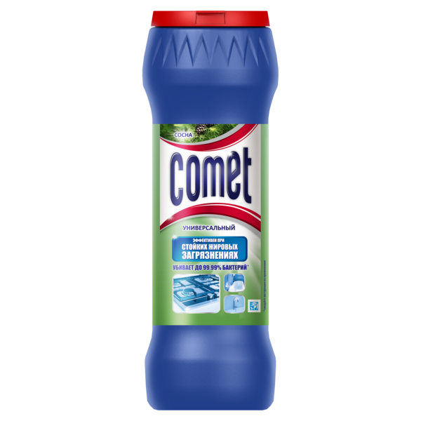 Чистячий порошок Comet Сосна з хлоринолом, 475 г - Pampik