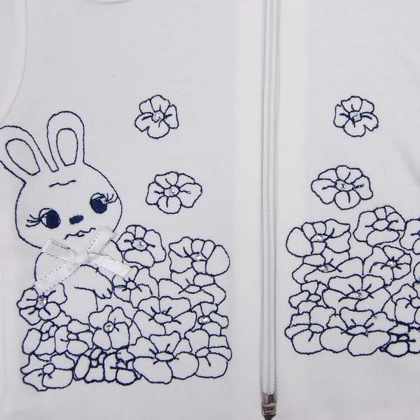 Костюм Royal Infant Зайка в квітах, інтерлок, р. 68, білий (1193) - Pampik - 3