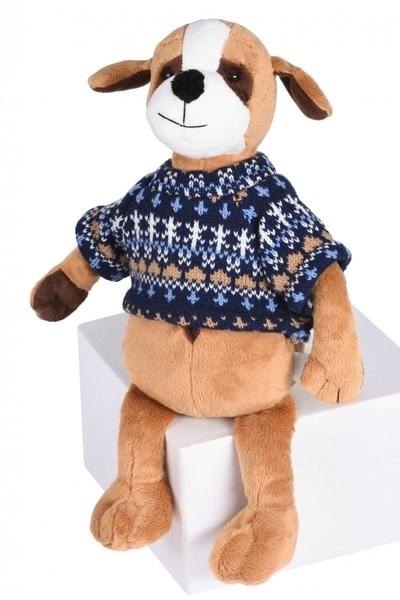 М'яка іграшка Soft Toy Собачка в синьому светрі, 25 см (THT568) - Pampik - 2