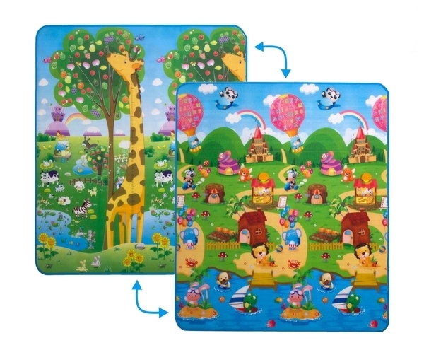 Дитячий двосторонній килимок Limpopo Великий жираф і Сонячний день, 150х180 см (LP009-150) - Pampik