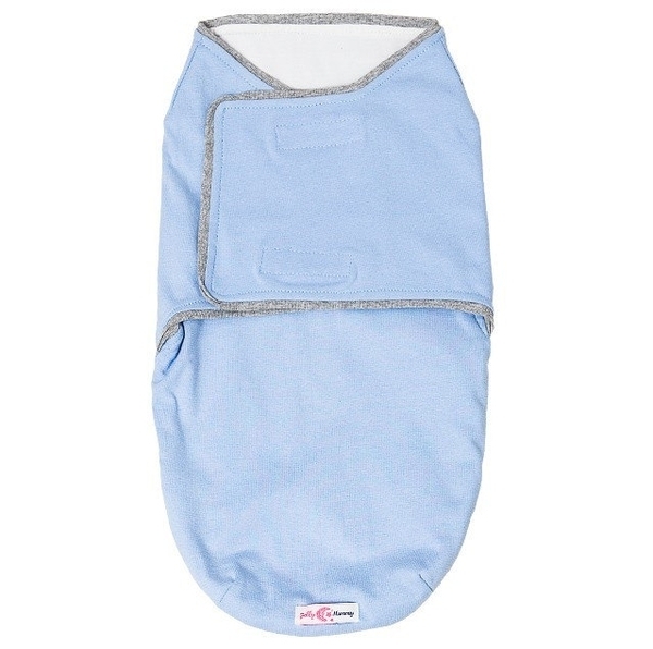 Багаторазова пелюшка-кокон Jolly Mummy Sleepy sea, трикотаж, р.56-62, світло-блакитний (ES002) - Pampik