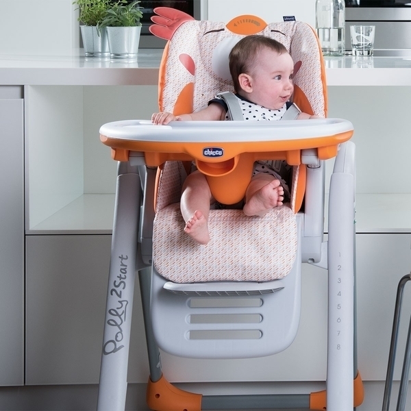 Стільчик для годування Chicco Polly 2 Start 4W, помаранчевий (79205.96) - Pampik - 6