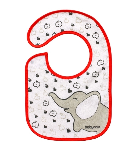 

Нагрудник махровый BabyOno Eat and I Grow Слоник (831, Серый