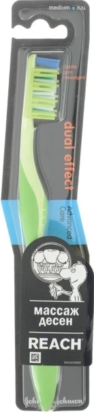 Зубная щетка Reach Dual Effect средняя, салатовый - Pampik