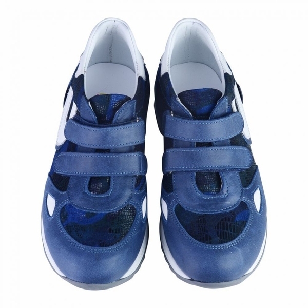 Кросівки Theo Leo для хлопчиків, шкіра, р.26, синій з білим (332_26) - Pampik - 3