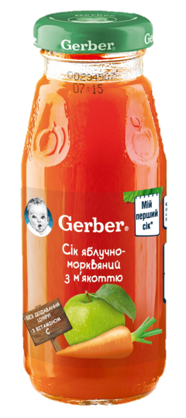 

Сок Gerber яблочно-морковный, 175 мл