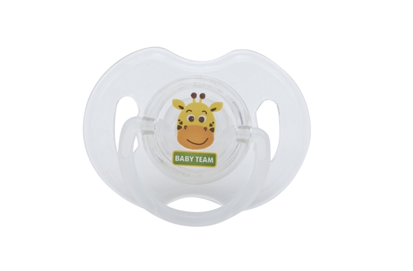 Пустушка силіконова ортодонтична Baby Team Жираф, 6+ (3102) - Pampik