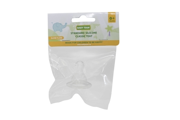 Соска силиконовая Baby Team, классическая, от 0 мес., медленный поток, 1 шт. (2200) - Pampik - 2
