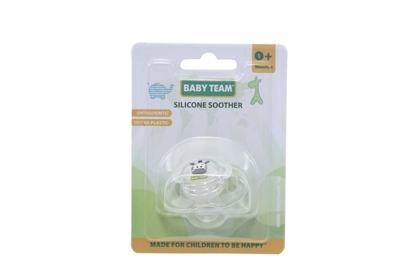 Пустушка силіконова ортодонтична Baby Team Зебра, 0+ (3100) - Pampik - 3
