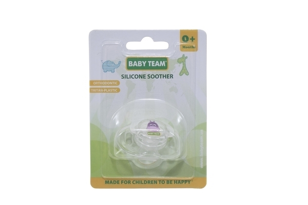 Пустушка силіконова ортодонтична Baby Team Бегемот, 0+ (3100) - Pampik - 4