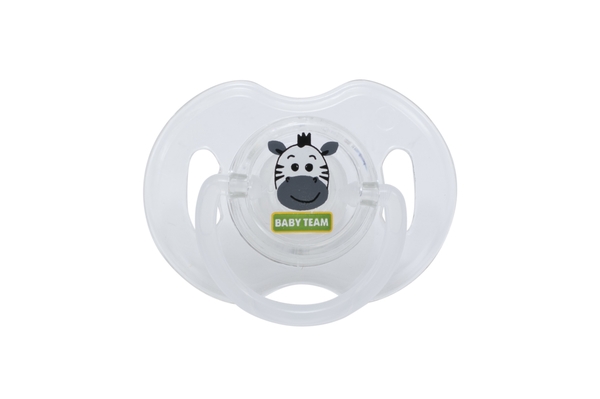 Пустушка силіконова ортодонтична Baby Team Зебра, 0+ (3100) - Pampik