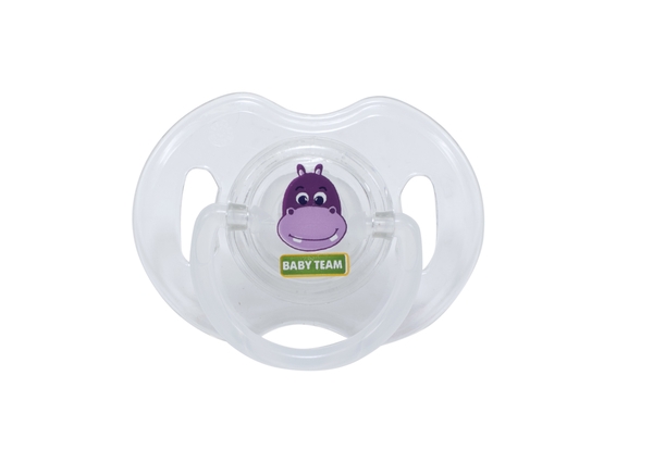 Пустушка силіконова ортодонтична Baby Team Бегемот, 6+ (3102) - Pampik