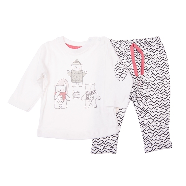 Костюм Flexi Ведмедики, інтерлок, р.74, молочний (217221) - Pampik