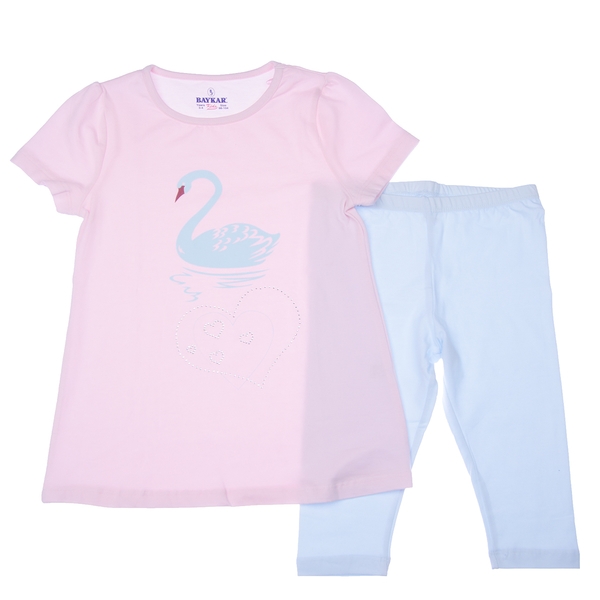 Піжама Baykar Лебідь, р.110-116, світло-рожевий (9043) - Pampik