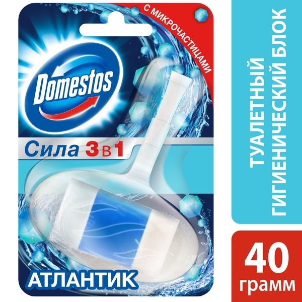 

Туалетный блок для унитаза Domestos Атлантик, 40 г