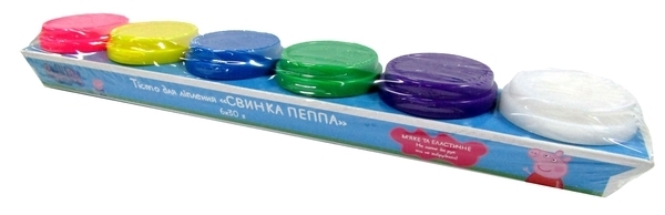 Маса для ліплення Peppa Pig Свинка Пеппа, 6 баночок (119650) - Pampik
