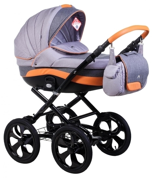 Універсальна коляска 2 в 1 Adamex Sofia Happy collection H7, сірий з помаранчевим (621592) - Pampik