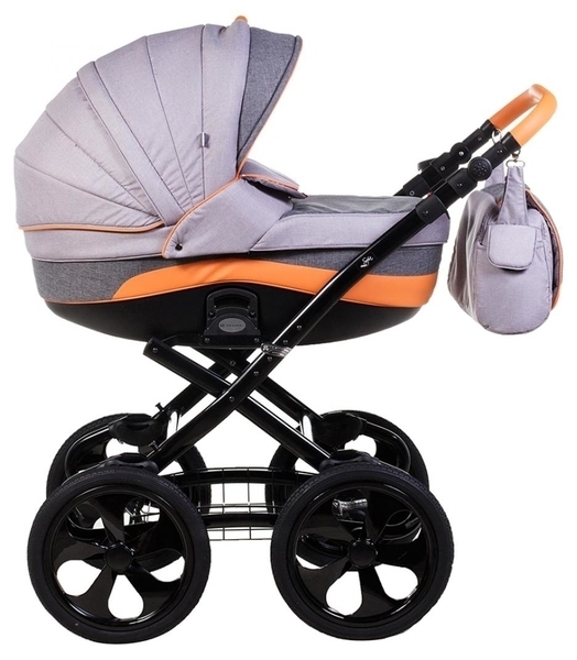 Універсальна коляска 2 в 1 Adamex Sofia Happy collection H7, сірий з помаранчевим (621592) - Pampik - 2