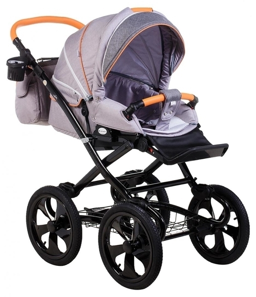 Універсальна коляска 2 в 1 Adamex Sofia Happy collection H7, сірий з помаранчевим (621592) - Pampik - 4