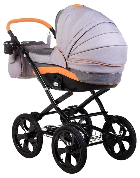 Універсальна коляска 2 в 1 Adamex Sofia Happy collection H7, сірий з помаранчевим (621592) - Pampik - 3