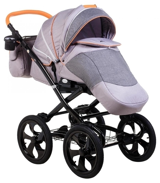 Універсальна коляска 2 в 1 Adamex Sofia Happy collection H7, сірий з помаранчевим (621592) - Pampik - 5
