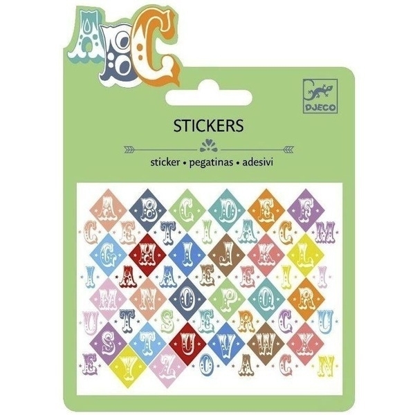 Набір наклейок з металевим блиском Djeco Букви (DJ09768) - Pampik