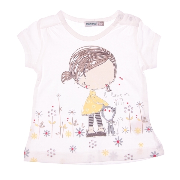 Комплект Bonne Baby I Love Kitty, бавовна, р.68, молочний з червоним (372279) - Pampik - 2