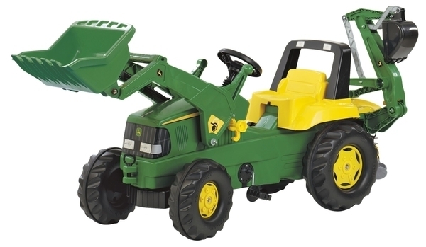 

Педальный трактор Rolly Toys RollyJunior John Deere Экскаватор, зеленый с желтым (811076