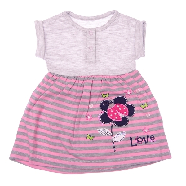 Комплект для дівчинки Фламінго, стрейч-кулір, р.68, рожевий з сірим (131-420) - Pampik - 3