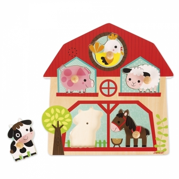 Пазли музичні Janod Мої друзі з ферми, 5 елементів (J07079) - Pampik - 3