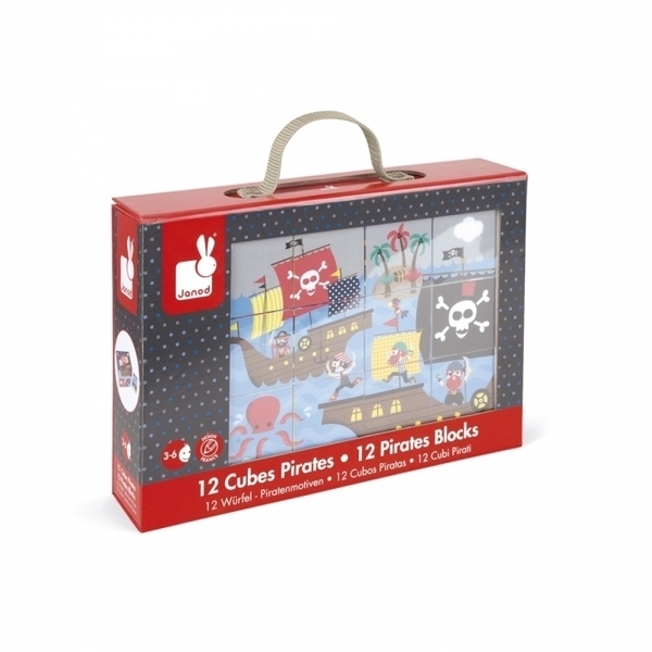Кубики Janod Пірати, 6 шт. (J02984) - Pampik - 5