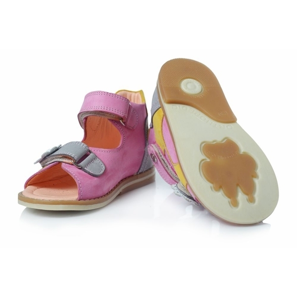 Сандалии Theo Leo, нубук, р.22, розовый с желтым (155_22) - Pampik - 6