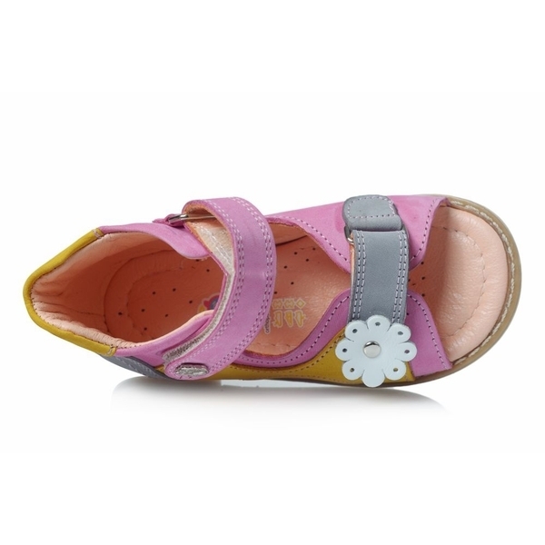 Сандалии Theo Leo, нубук, р.22, розовый с желтым (155_22) - Pampik - 4