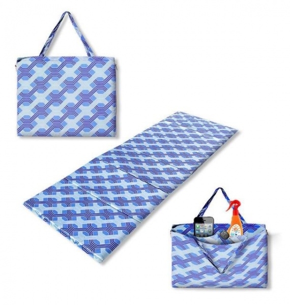 Коврик-сумка Senat Relax Синий узор, на липучке, 185х61 см (1024-bl) - Pampik
