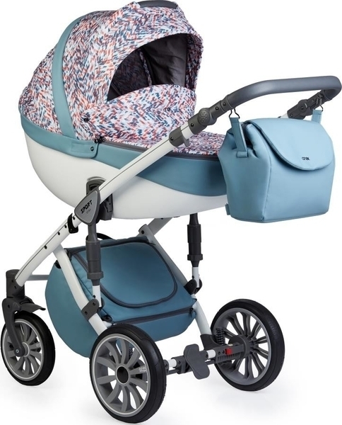 Універсальна коляска 2 в 1 Anex Sport, білий з блакитним (19637) - Pampik