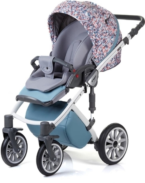 Універсальна коляска 2 в 1 Anex Sport, білий з блакитним (19637) - Pampik - 4