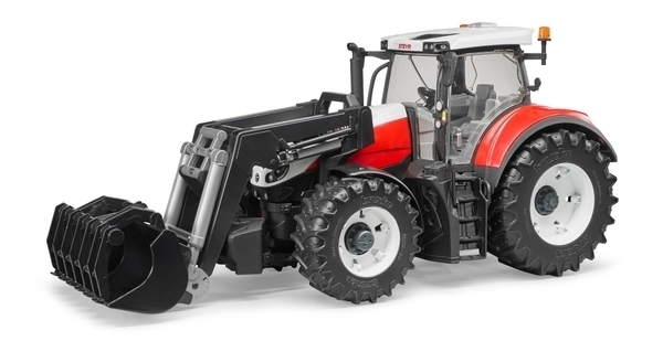 Трактор Bruder Steyr 6300 Terrus, с погрузчиком, красный с белым (03181) - Pampik