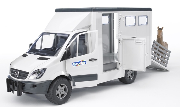 Машинка Bruder МВ Sprinter Транспортер для животных, с лошадкой (02533) - Pampik - 3