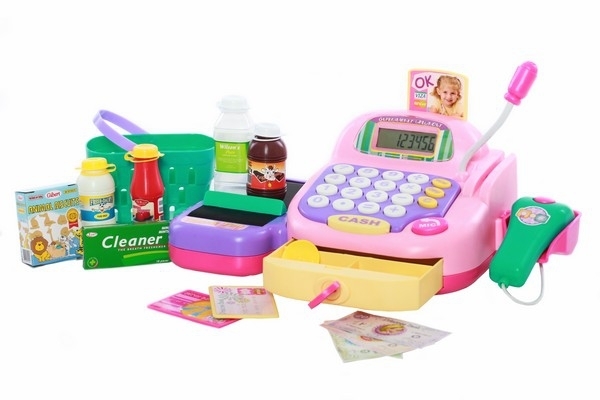 Електронний касовий апарат Keenway, з мікрофоном, рожевий (K30241) - Pampik - 2