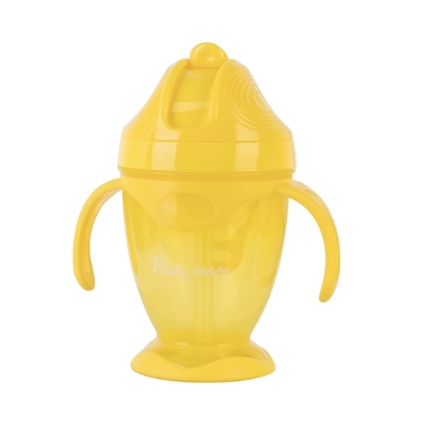 Поїльник з трубочкою та ручками Baby Team, 220 мл, жовтий (5011) - Pampik - 2