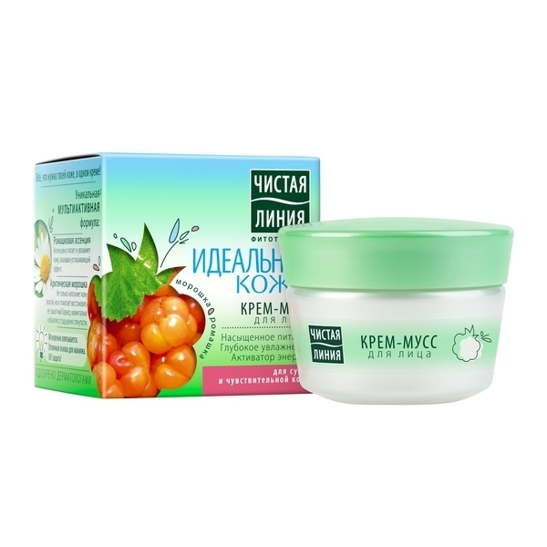 Крем-мус для обличчя Чиста лінія Ідеальна шкіра, для для сухої і чутливої ​​шкіри, 45 мл - Pampik