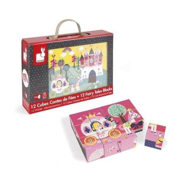Кубики Janod Сказки, 12 шт. (J02983) - Pampik - 2